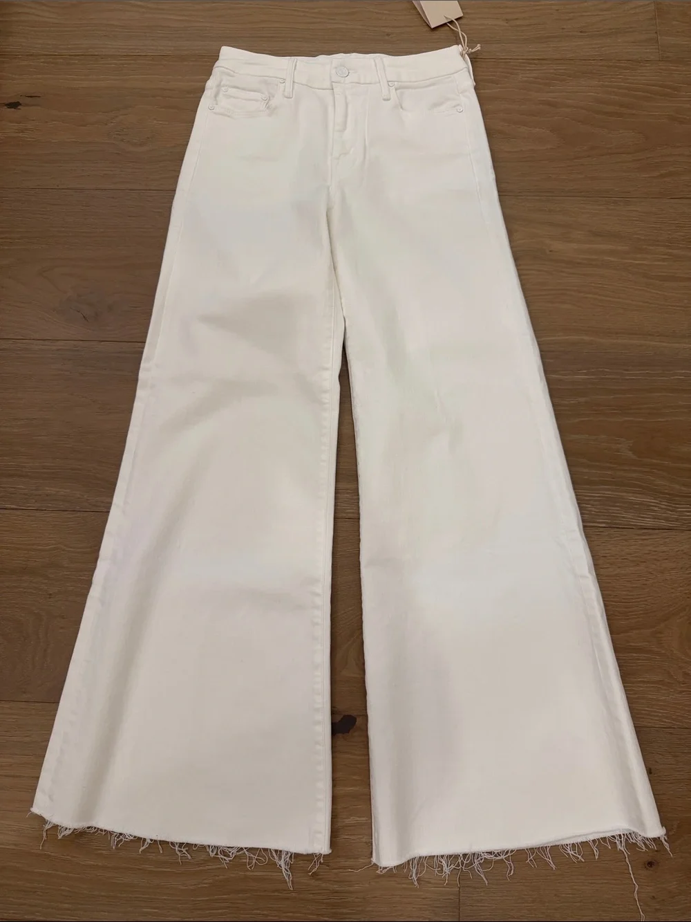 MOTHER The Roller Fray Wide-Leg Jeans in Fairest of them all wash